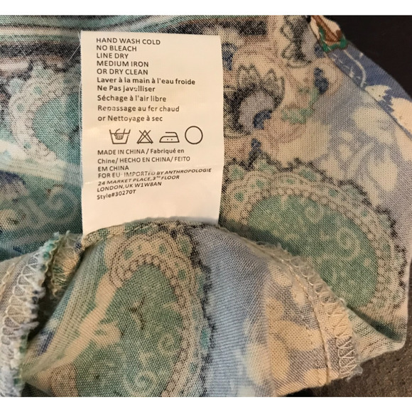 Anthropologie TINY Caviana Shirt Green Drop Waist Dress Mixed Print - Size PXS - Picture 11 of 11